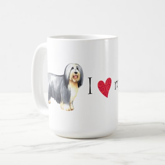 Ik hou van mijn gedekte collie koffiemok (Voorkant links)