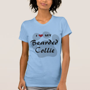 Ik hou van mijn gedekte Collie Pawprint T-shirt