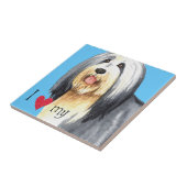 Ik hou van mijn gedekte collie tegeltje (Zijkant)