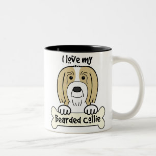 Ik hou van mijn gedekte collie tweekleurige koffiemok