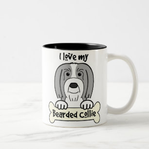 Ik hou van mijn gedekte collie tweekleurige koffiemok