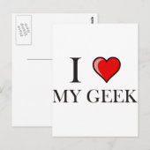 Ik hou van mijn Geek Briefkaart (Voorkant / Achterkant)