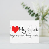 Ik hou van mijn geek briefkaart (Staand voorkant)
