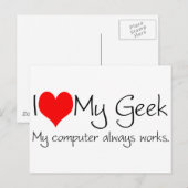 Ik hou van mijn geek briefkaart (Voorkant / Achterkant)