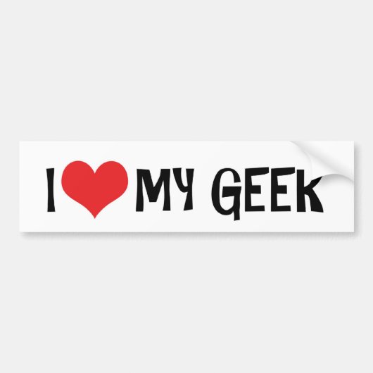 Ik hou van mijn geek bumpersticker (Voorkant)