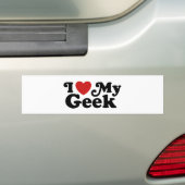 Ik hou van mijn geek bumpersticker (Op auto)