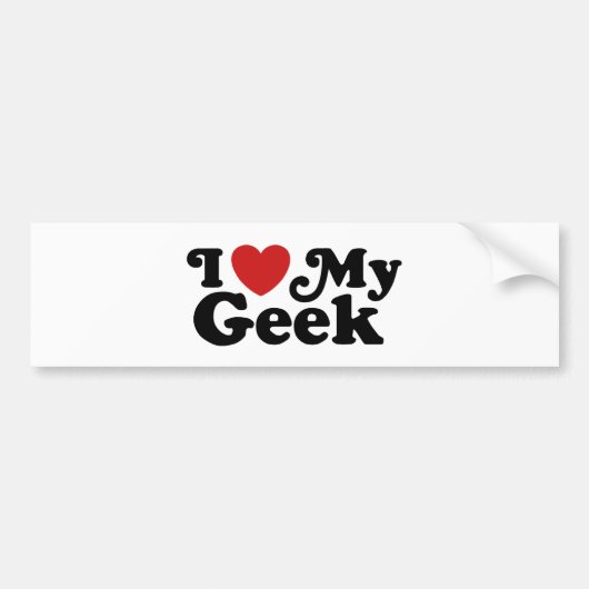 Ik hou van mijn geek bumpersticker (Voorkant)