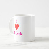 Ik hou van mijn Geek Koffiemok (Voorkant links)