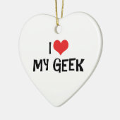 Ik hou van mijn Geek-ornament Keramisch Ornament (Links)