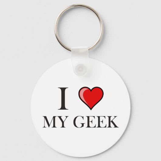 Ik hou van mijn Geek Sleutelhanger (Voorkant)