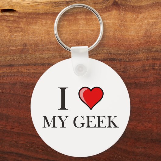Ik hou van mijn Geek Sleutelhanger (Voorkant)