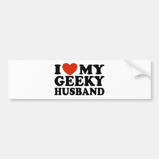 Ik hou van mijn Geeky Husband Bumpersticker (Voorkant)