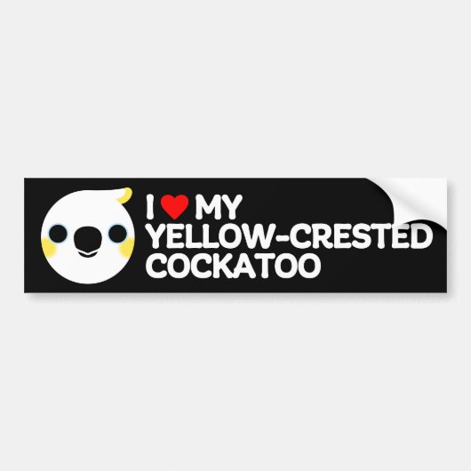 IK HOU VAN MIJN GEEL-KUIKENKAKETOE BUMPERSTICKER (Voorkant)