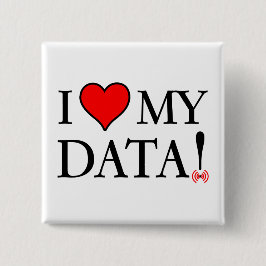 Ik hou van mijn gegevens vierkante button 5,1 cm