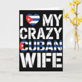 Ik hou van mijn gekke Cubaanse vrouw, grappige man Kaart (Gele Bloem)
