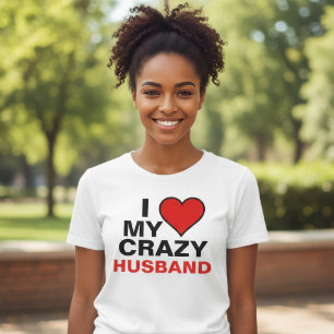 Ik hou van mijn gekke man Rode Hart T-shirt