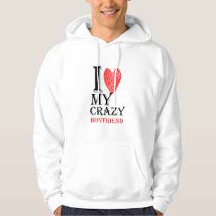 Ik hou van mijn gekke vriend Purview met rood hart Hoodie