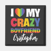 Ik hou van mijn gekke vriend regenboog pride lgbtq magneet (Voorkant)