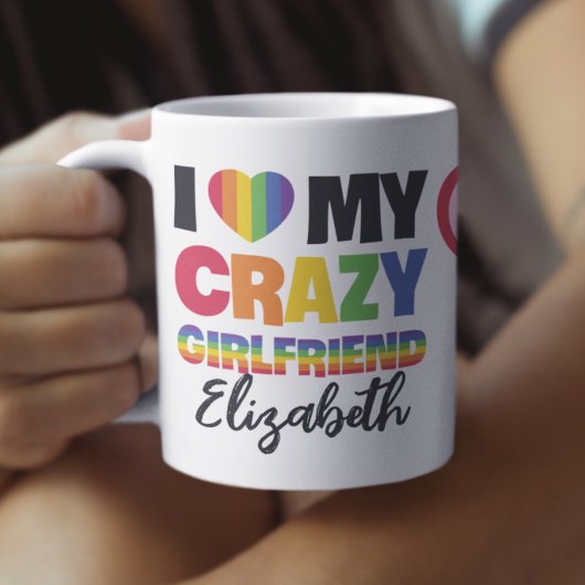 Ik hou van mijn gekke vriendin 2 foto lgbtq+ regen koffiemok
