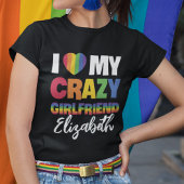 Ik hou van mijn gekke vriendin regenboog pride lgb t-shirt