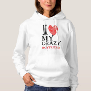 Ik hou van mijn gekke vriendje Purview met rood ha Hoodie