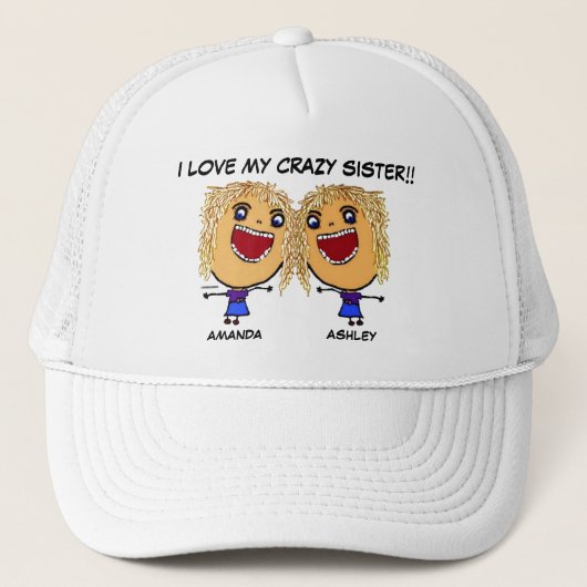 Ik hou van mijn gekke zus trucker pet (Voorkant)