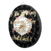 Ik hou van mijn geld in mijn dromen waar ik kan. dartbord (Voorkant Rechts)