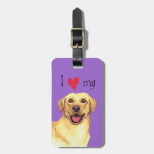 Ik hou van mijn gele lab bagagelabel