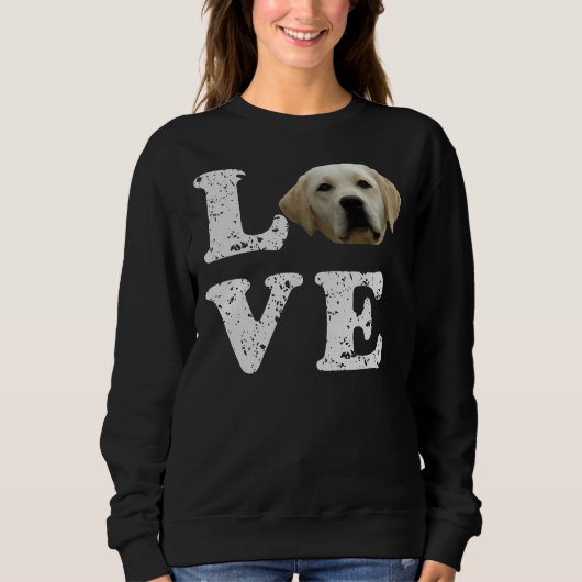 Ik hou van mijn gele lab hoodie labrador retriever trui (Voorkant)