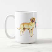 Ik hou van mijn gele lab koffiemok (Links)