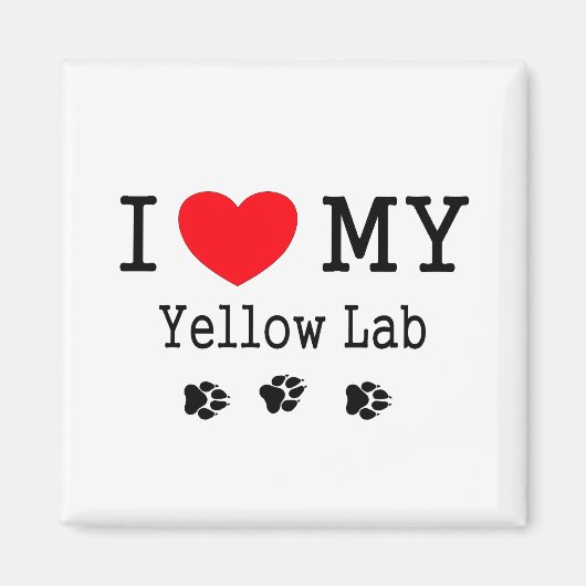 Ik hou van mijn gele lab magneet (Voorkant)