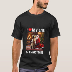 Ik hou van mijn gele lab retriever en kerstman t-shirt