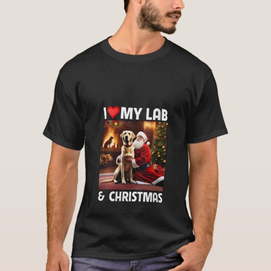 Ik hou van mijn gele lab retriever en kerstman t-shirt (Voorkant)