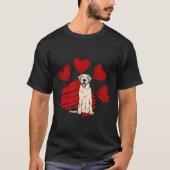 Ik hou van mijn gele labrador hondenpoten hart Val T-shirt (Voorkant)