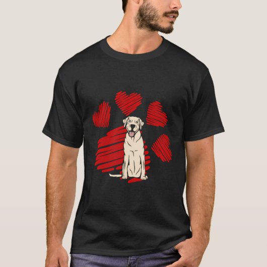 Ik hou van mijn gele labrador hondenpoten hart Val T-shirt