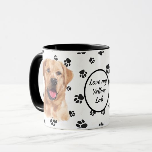 Ik hou van mijn gele labrador Retriever Dog Pawpri Mok (Voorkant links)