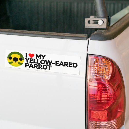 IK HOU VAN MIJN GELE PAPEGAAI BUMPERSTICKER (Op Truck)