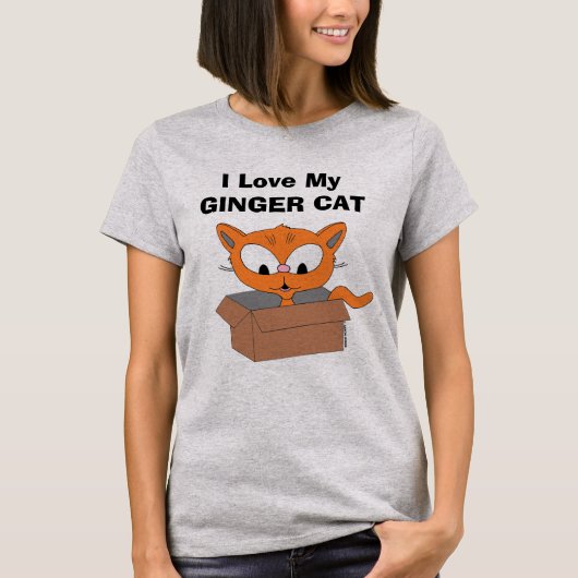 Ik hou van mijn gemberkat t-shirt (Voorkant)