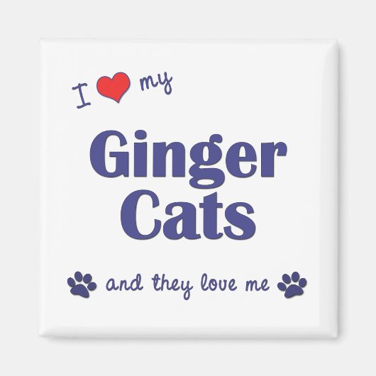 Ik hou van mijn gemberkatten (meerdere katten) magneet (Voorkant)