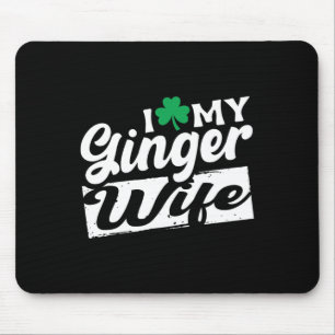 Ik hou van mijn gembervrouw Redhead Shamrock St Pa Muismat