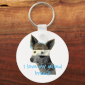 Ik hou van mijn gemengde ras! sleutelhanger (Voorkant)