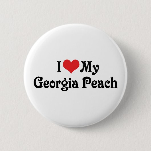 Ik hou van mijn Georgia Peach Ronde Button 5,7 Cm (Voorkant)