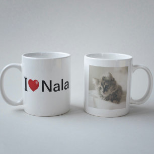 Ik hou van mijn gepersonaliseerde Cat foto Koffiemok
