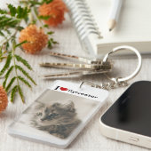 Ik hou van mijn gepersonaliseerde Cat foto Sleutelhanger (Voorkant Rechts)