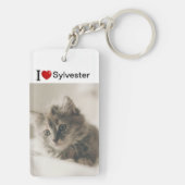 Ik hou van mijn gepersonaliseerde Cat foto Sleutelhanger (achterkant)