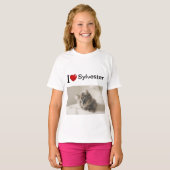 Ik hou van mijn gepersonaliseerde Cat foto T-shirt (Voorkant volledig)