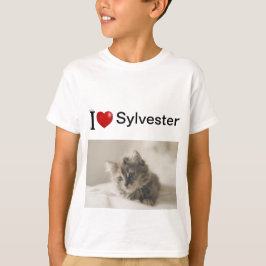 Ik hou van mijn gepersonaliseerde Cat foto T-shirt