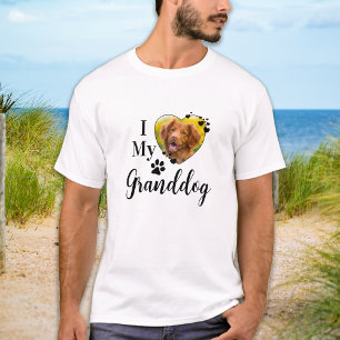 Ik hou van mijn gepersonaliseerde opa Pet foto van T-shirt