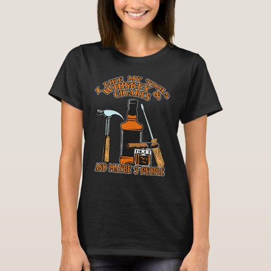 Ik hou van mijn gereedschap whisky en sigaren en m t-shirt (Voorkant)