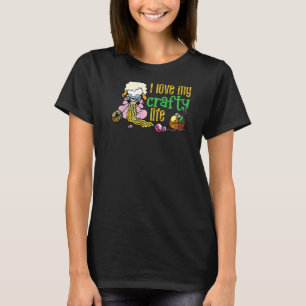 Ik hou van mijn geslepen leven breien Crafters Quo T-shirt